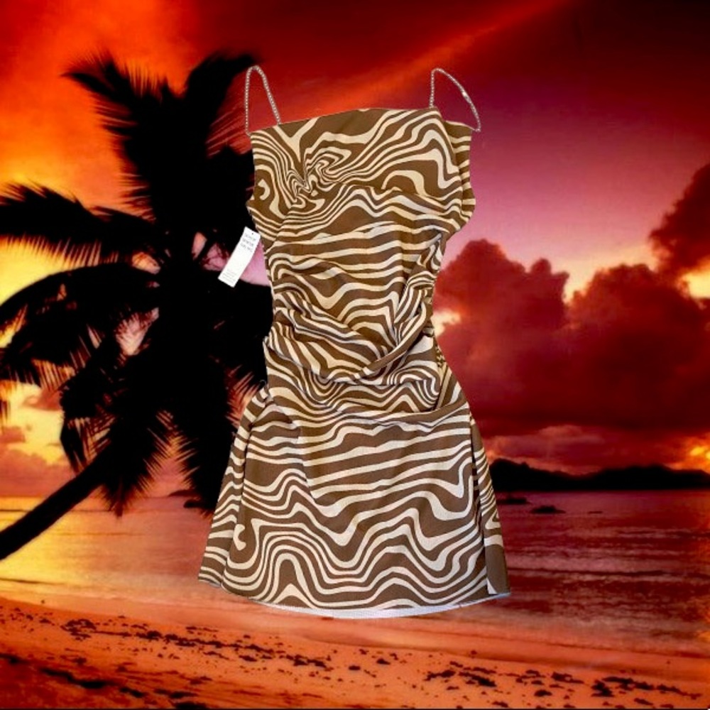 XS MAISIE WILEN BROWN SWIRL DRESS